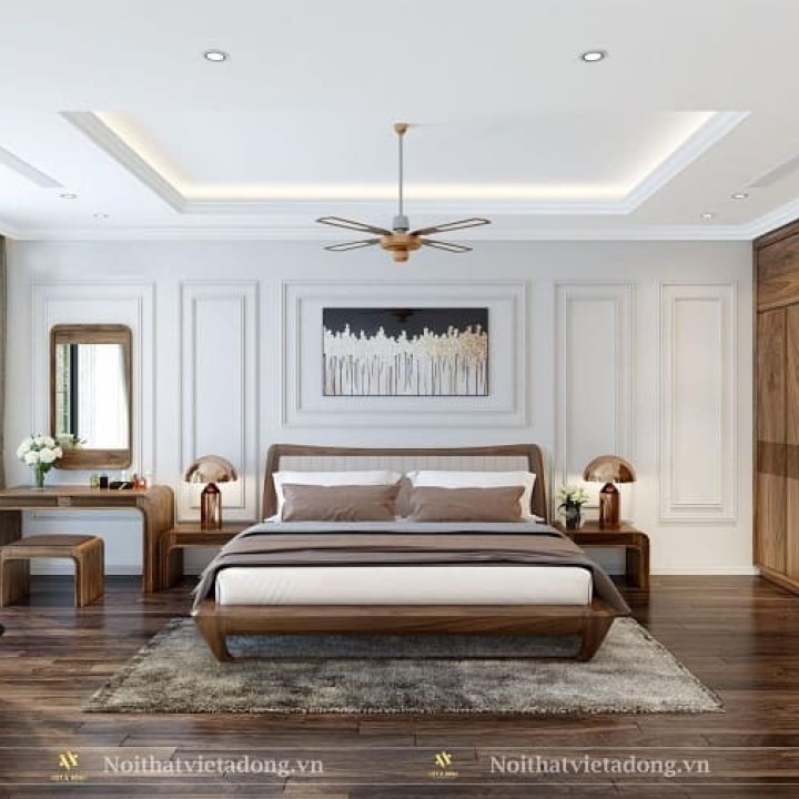 Bàn trang điểm gỗ óc chó BTD-06